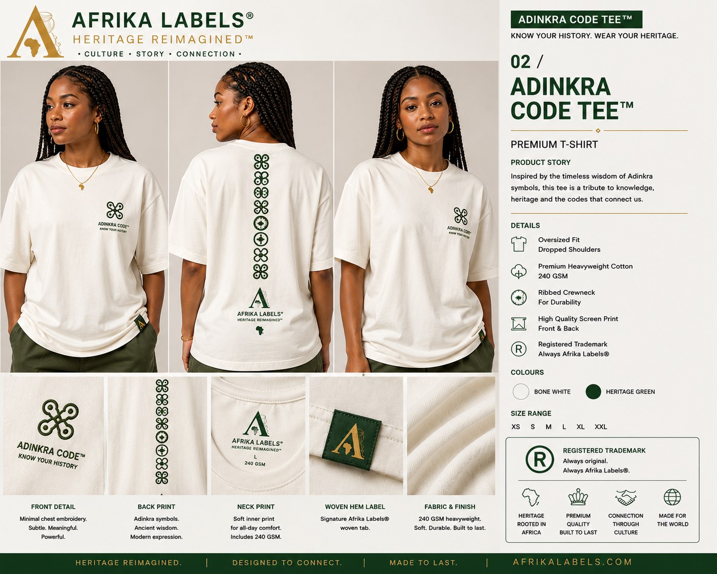 Adinkra Code Tee garment design view