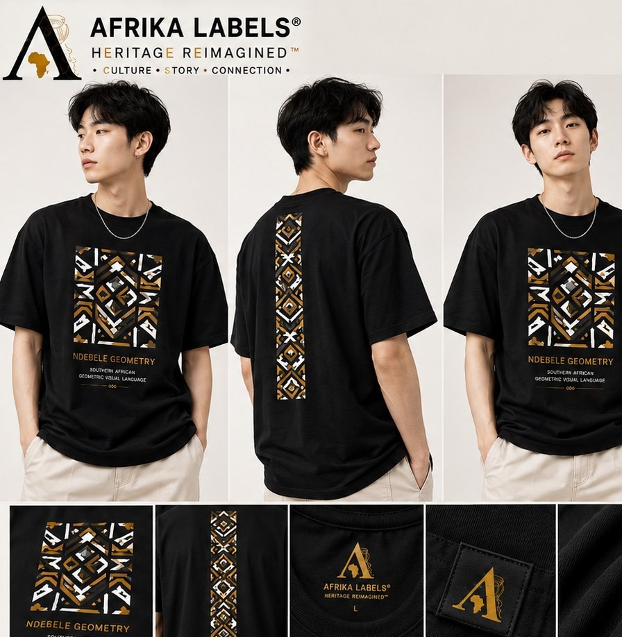 Ndebele Geometry Tee product concept board