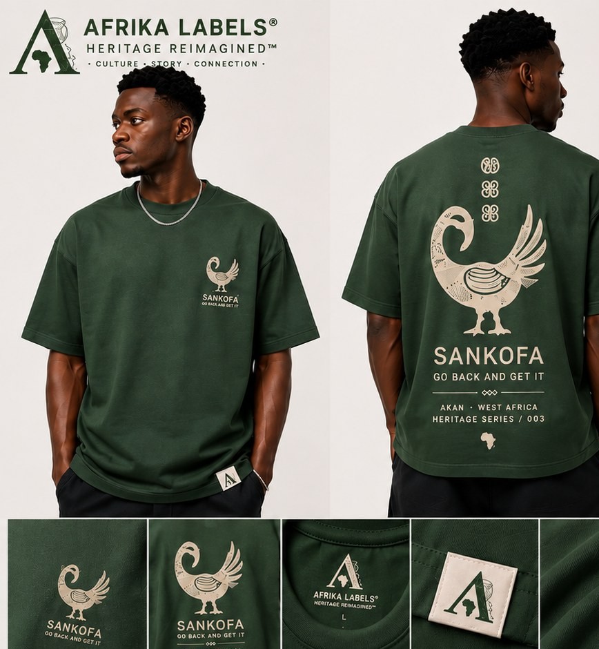 Sankofa Tee identity artwork view